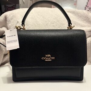Coach Black Crossbody Bag with Gold Chain